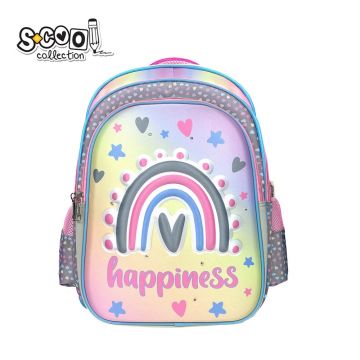 Ghiozdan 3D cu led, Happiness, 40x32x19.5cm, S-Cool