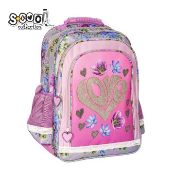 Ghiozdan ergonomic, Love, 40.5x29x13.5cm, S-Cool