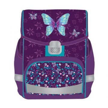 Ghiozdan neechipat fit, dimensiune 35x26x17cm, model Purple Forest, Herlitz