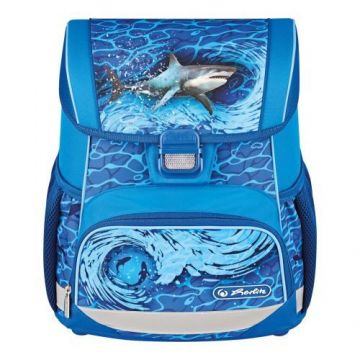 Ghiozdan neechipat loop, dimensiune 37x31x22cm, motiv blue shark, Herlitz