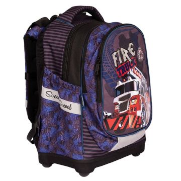Ghiozdan anatomic compartiment laptop, Fire Truck, 42x34x22cm, S-Cool